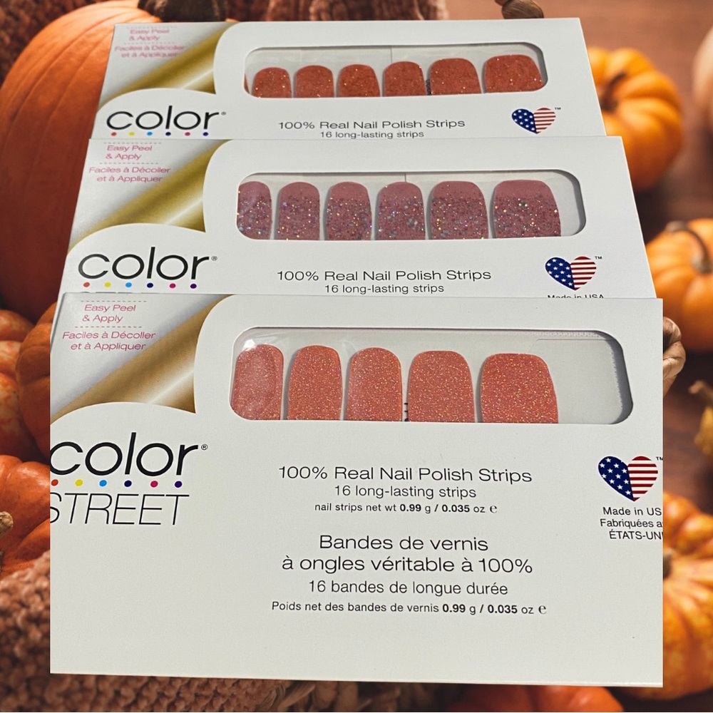 Color Street Glittery Nail Strips Trio